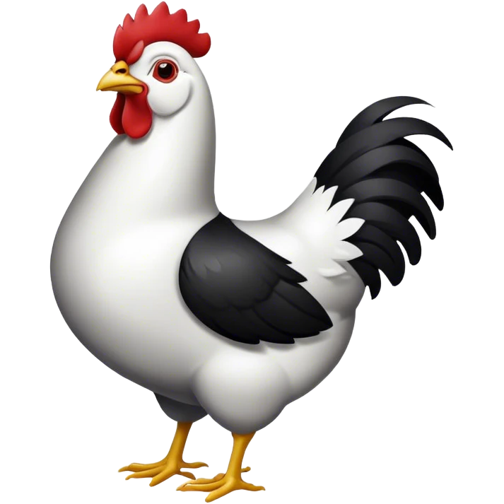 black and white hen emoji