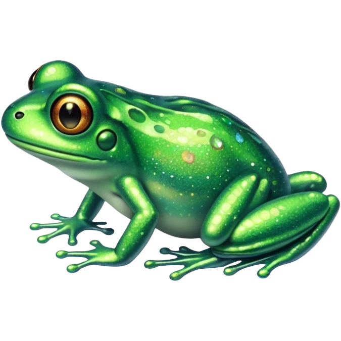 Glitter Green Frog cute emoji