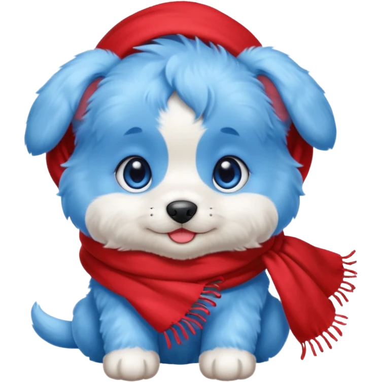 blue puppy with scarf
 emoji
