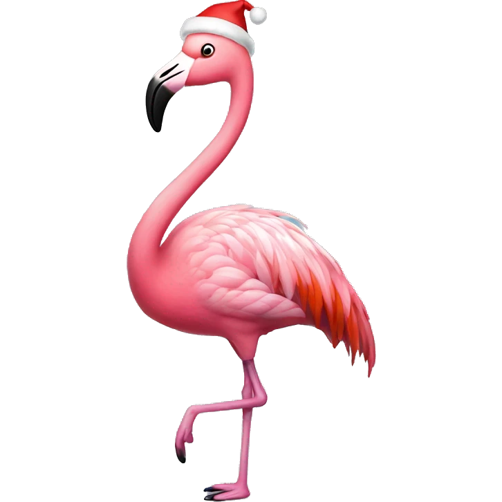 Christmas flamingo emoji