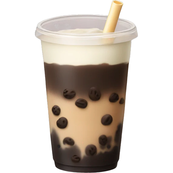 Boba milk tea no face emoji