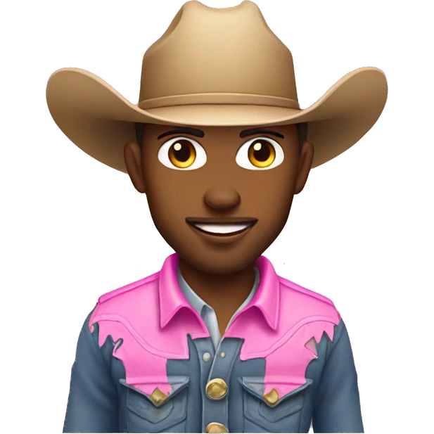 Light skinned cowboy with a pink phone emoji