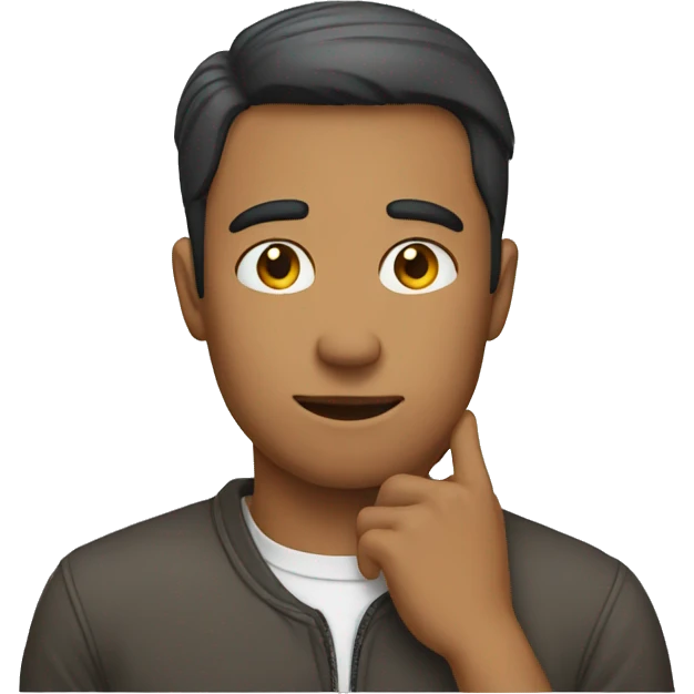 A man puts his hand on his neck emoji
