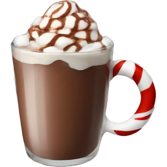 Candy cane hot chocolate emoji