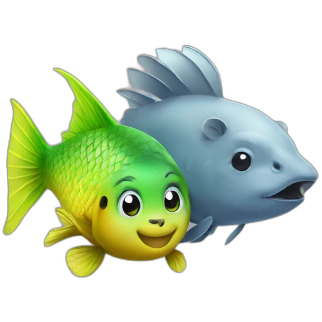 Fish and koala emoji