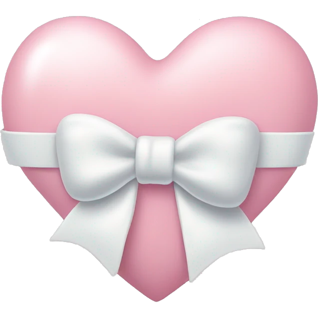 Pastel pink heart with white bow emoji