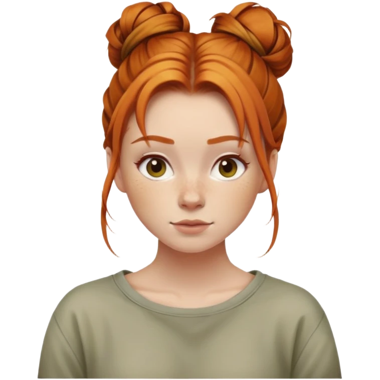 Ginger girl messy bun emoji