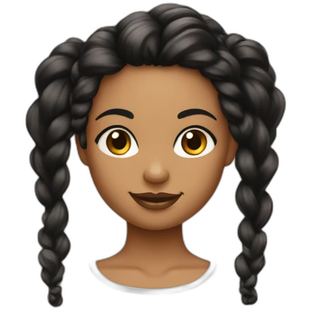 Fille de peau noir avec des tresses noires  emoji
