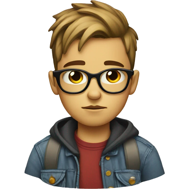Hipster Kid bored emoji