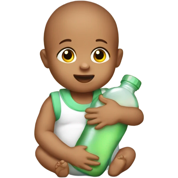 A baby holding a bottle emoji