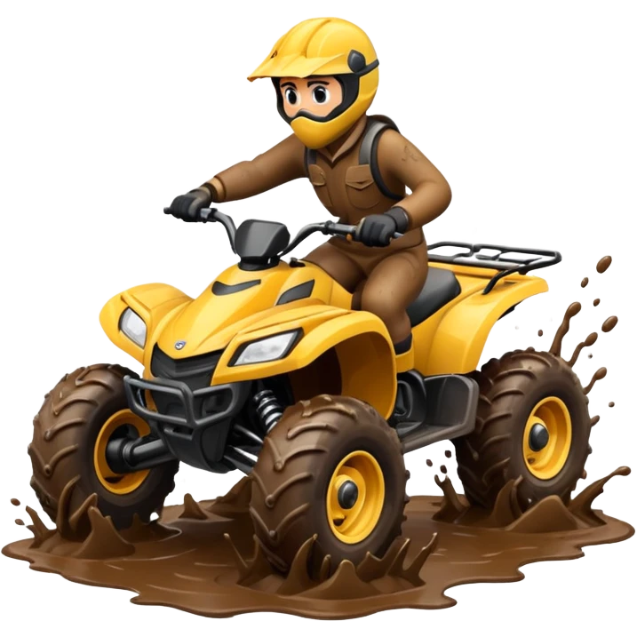 Atv driving through mud emoji