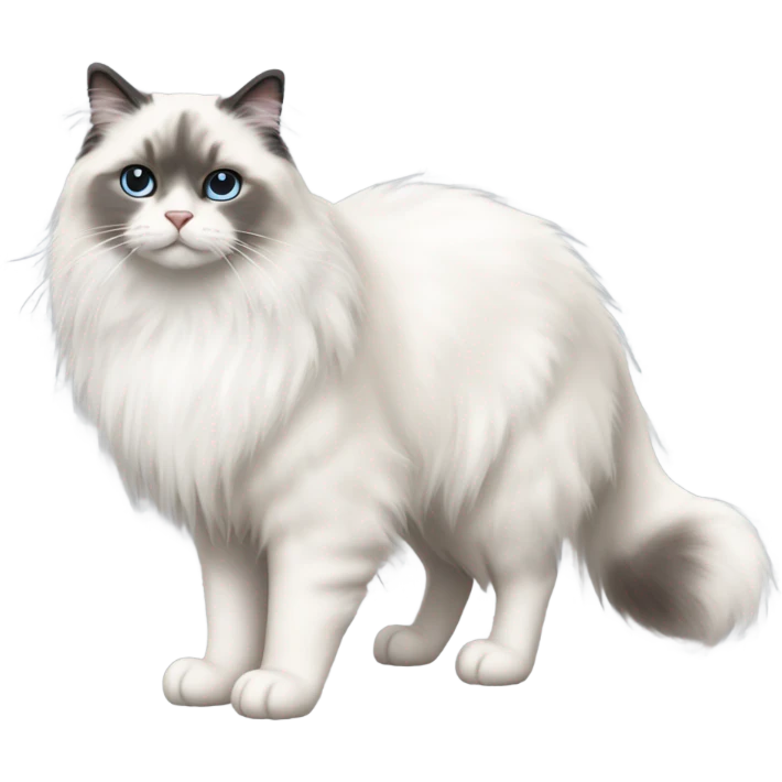 Ragdoll fluffy white and grey cat emoji