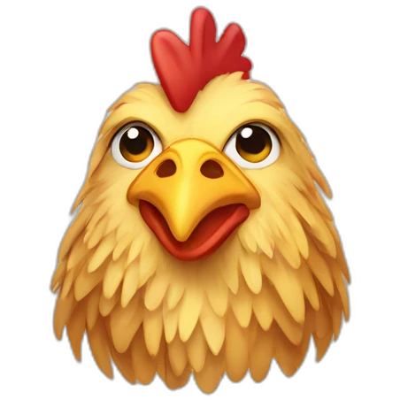 Chicken with long hair emoji