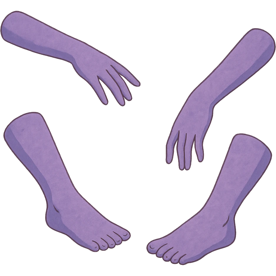 ghibli style purple upper and under limbs emoji