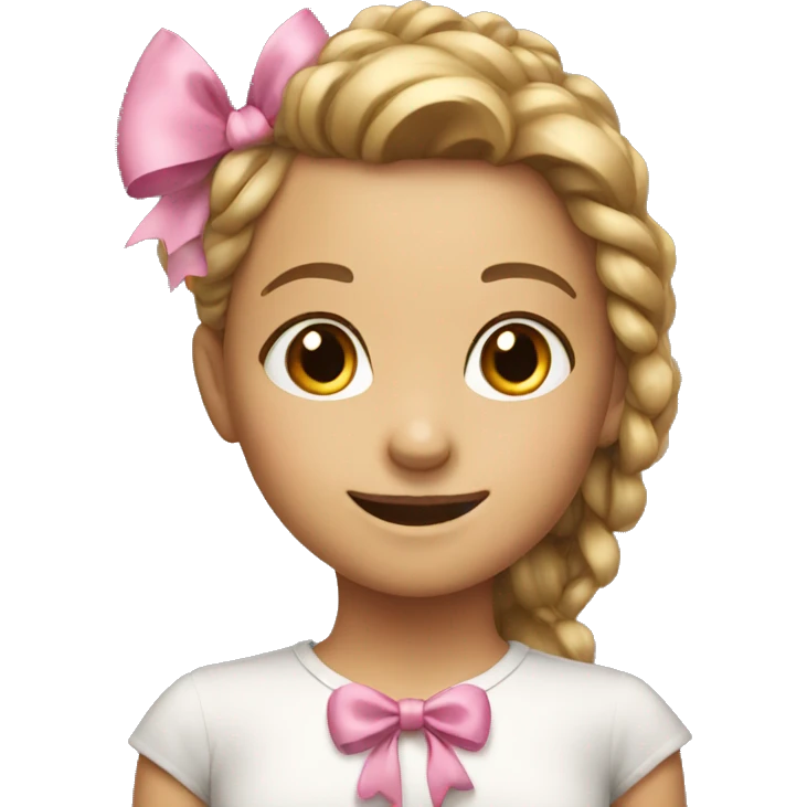 smiling girl with bow emoji