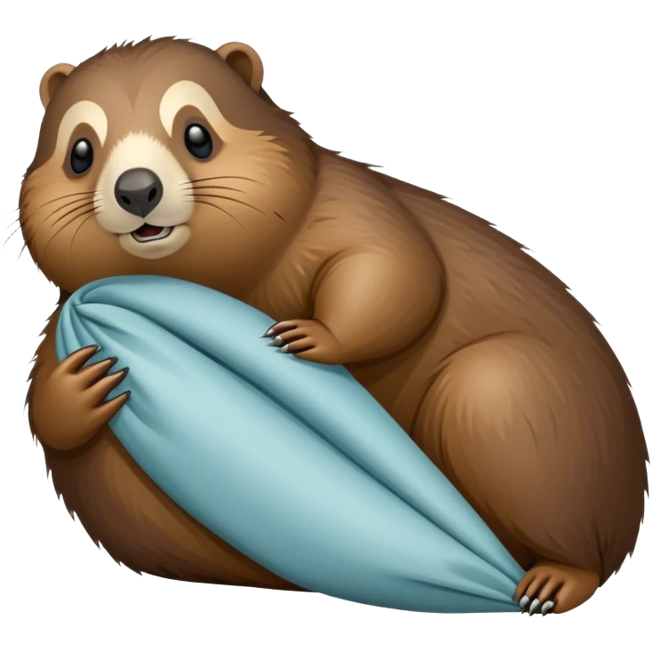 Marmota durmiendo mientras suena el despertador emoji