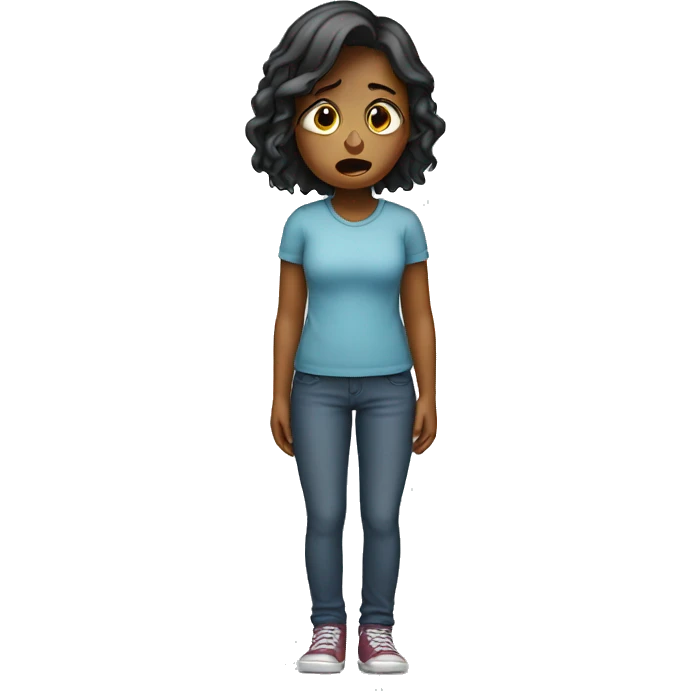  girl crying standing up emoji