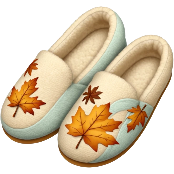 cozy beige autumn slippers emoji