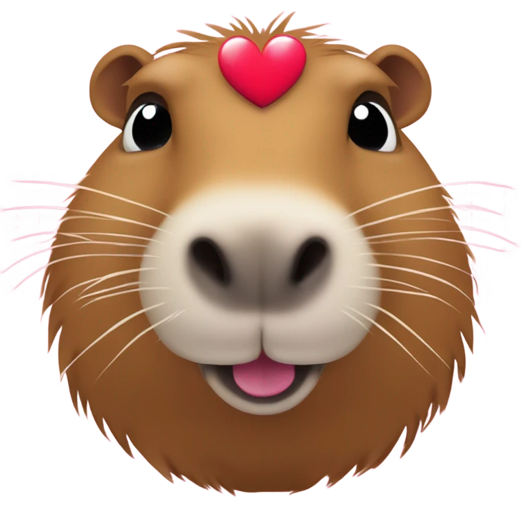 Capybara dando un corazón con sus manos mientras se enoja emoji