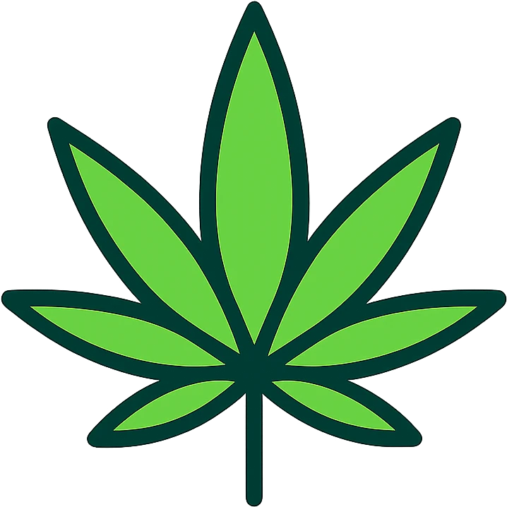 neon green marijuana leaf, outlined, vibrant, digital art style emoji
