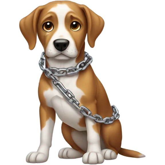 Dog wearing a chain emoji