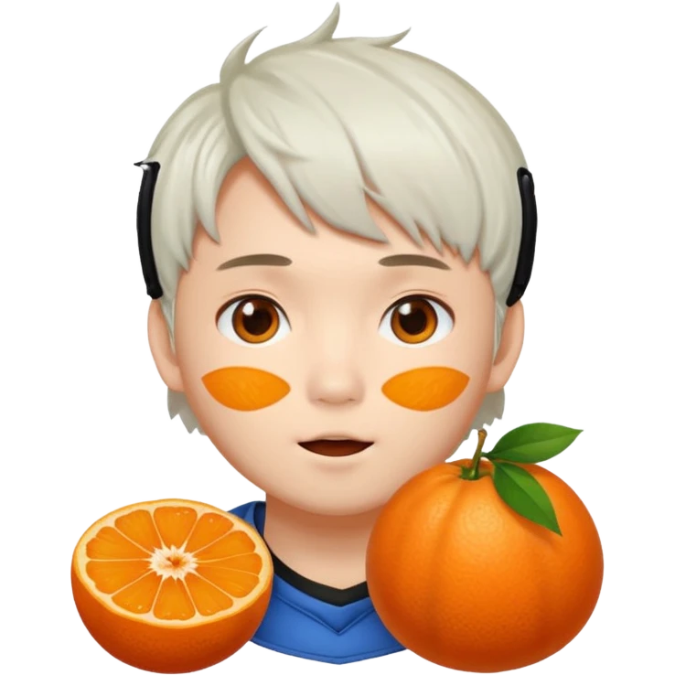 Yoongi con furia y una mandarina emoji