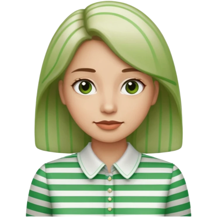 woman with green Striped Shirt not a t shirt emoji