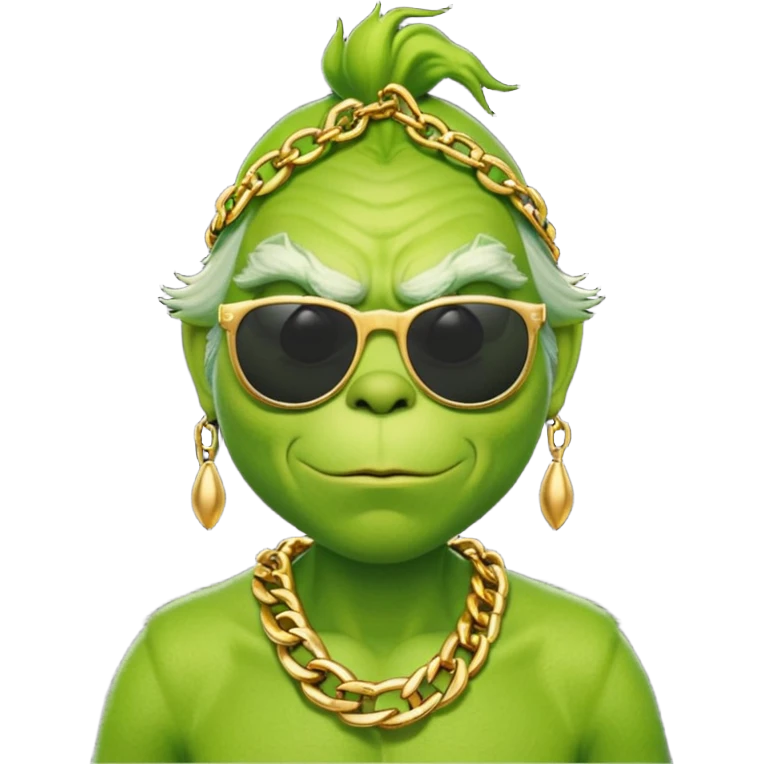 Grinch wearing sunglasses and chain emoji