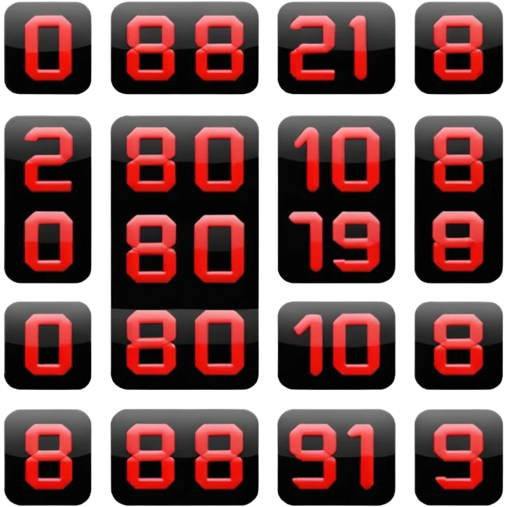 Black-red numbers in squares emoji