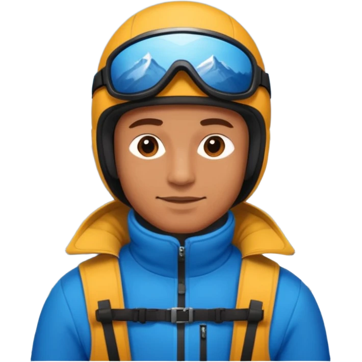 Man skiing, Background Mountains emoji