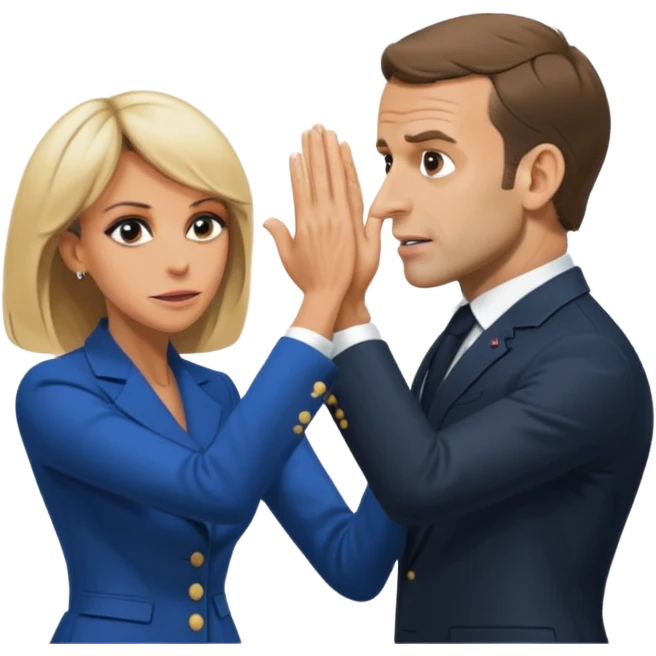 Emmanuel Macron se faisant gifler par Brigitte macron emoji