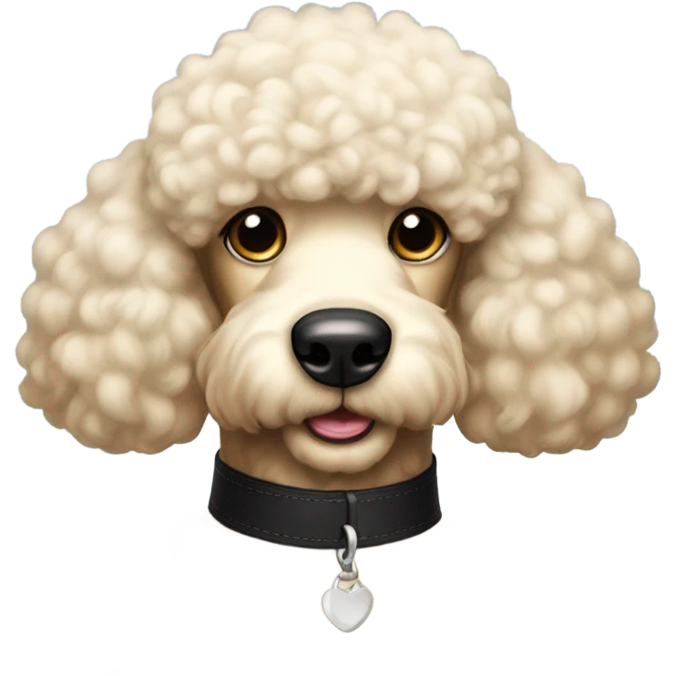 White/Golden straight hair giant poodle with black collar emoji