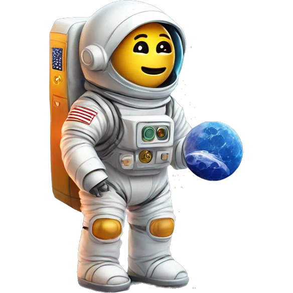 small bitcoin robot moon profit astronaut emoji