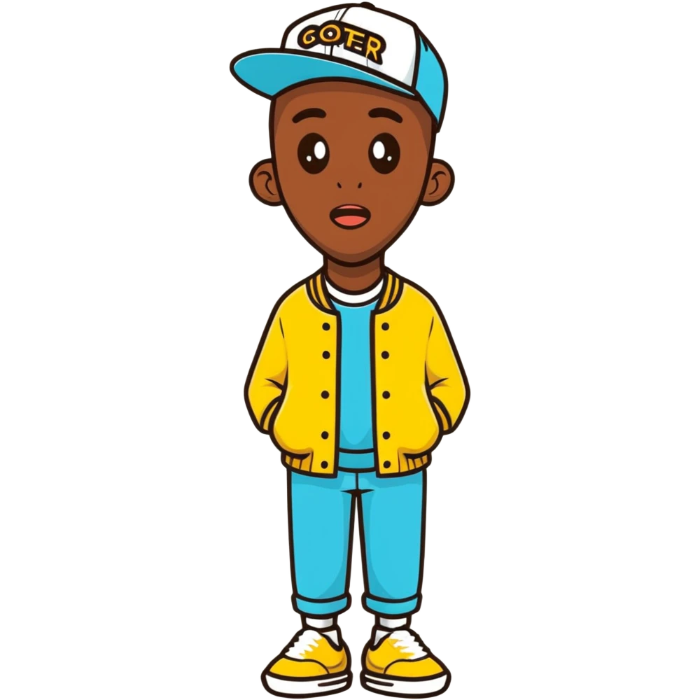 Tyler the Creator hip hop artist with creative style emoji