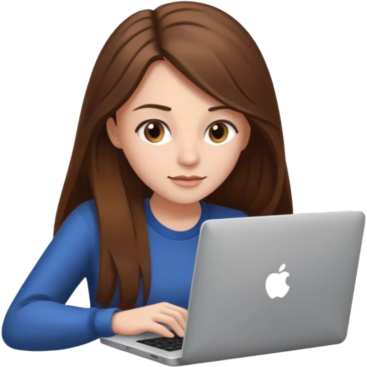 mujer pelo castaño largo  ganando dinero online emoji