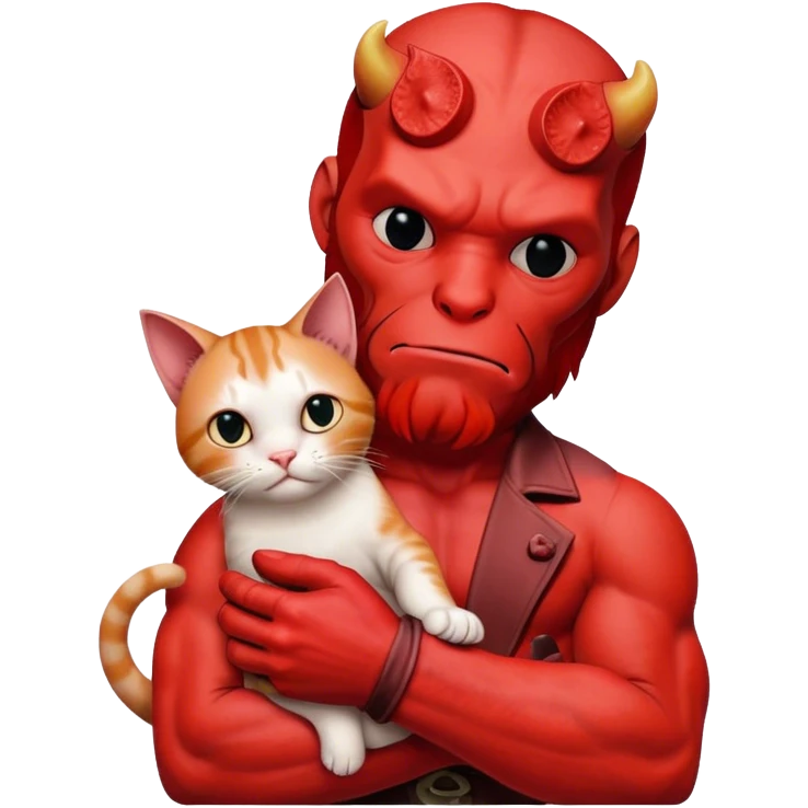 hellboy hold a cat emoji
