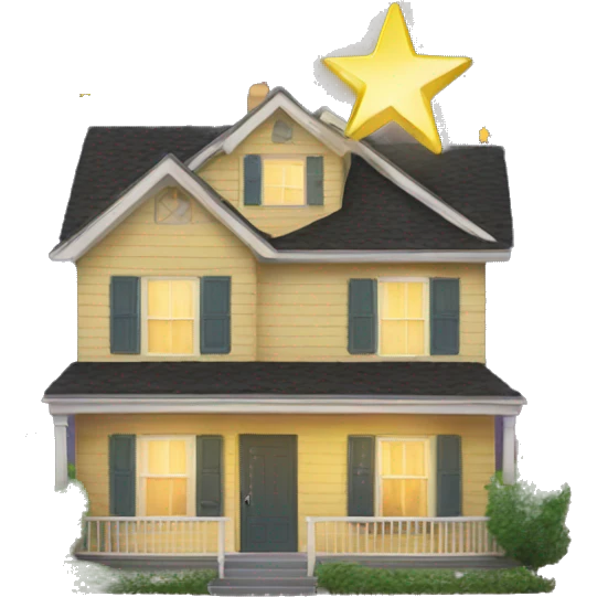 Stars sparkle on a house  emoji