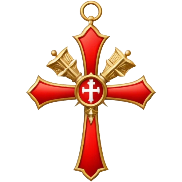 Pope's emblem with a touch of red emoji