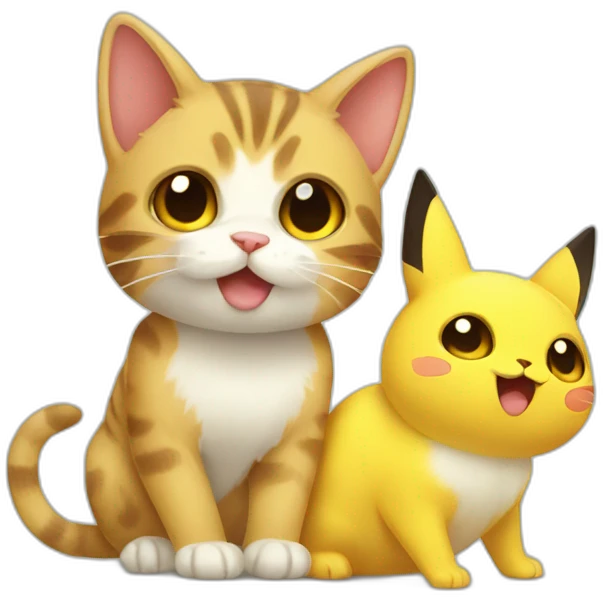 Cat and picatchu emoji