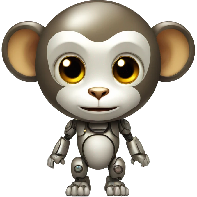 cute AI monkey robot emoji