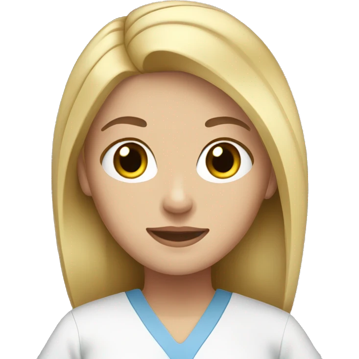 white girl with blonde hair in scrubs emoji