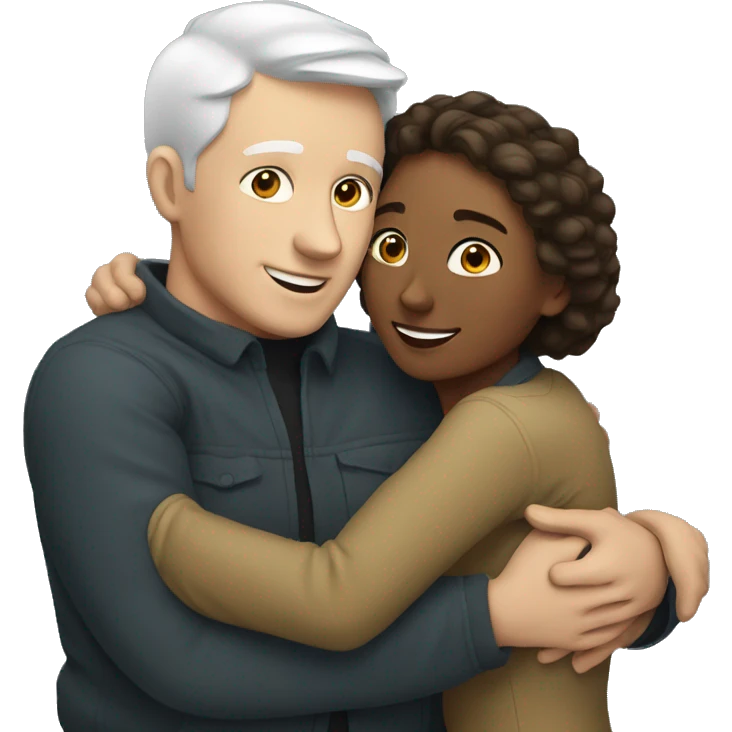 White man and woman hugging  emoji