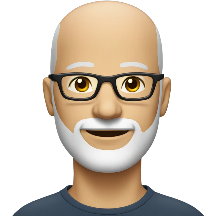 bald man with beard in glasses portrait emoji