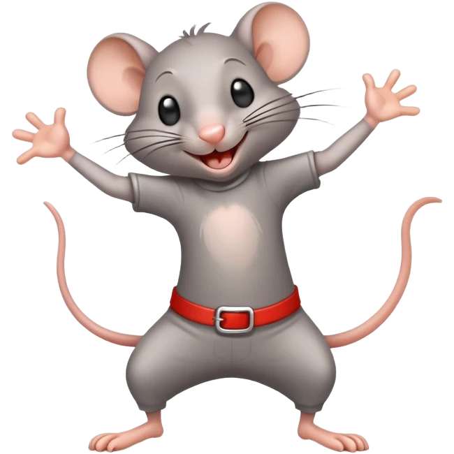 A gray rat dancing salsa emoji