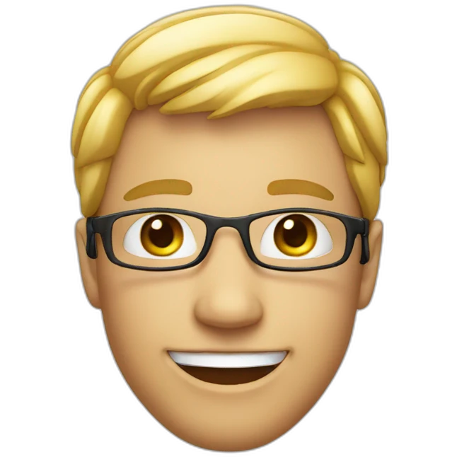 Smiling face wearing Apple Vision Pro emoji