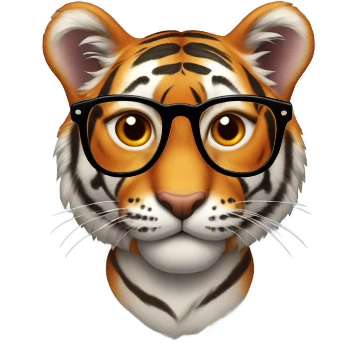 tiger wearing heart glasses emoji
