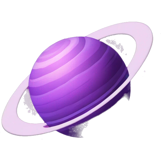 heart shape purple saturn planet emoji