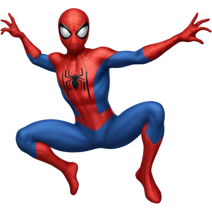 Spiderman full body doodle shock with cartoon 2D emoji