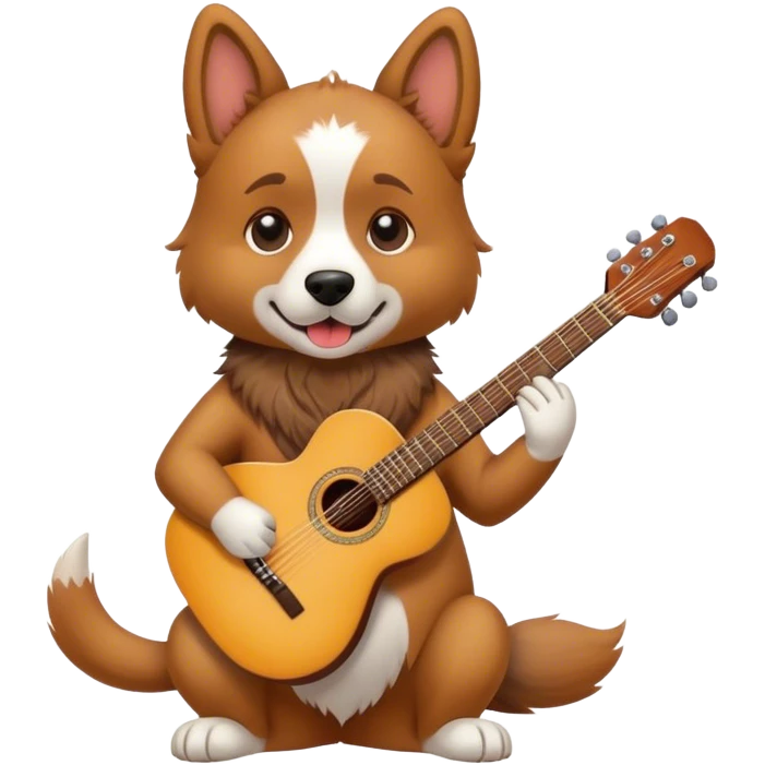 Dog playing guitar  emoji