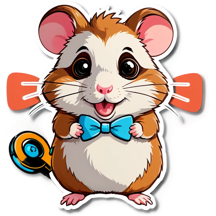 Hamster with a big eyes, bow, and stethoscope  emoji